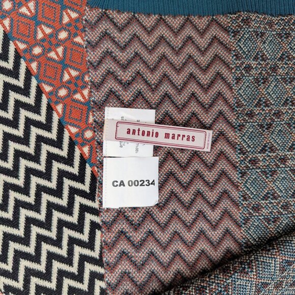 ANTONIO MARRAS Men's Scarf 100% Virgin Wool Knit Made in Italy - Picture 6 of 6